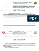 Certificado: MUNICIPALIDAD DISTRITAL DE José Crespo y Castillo