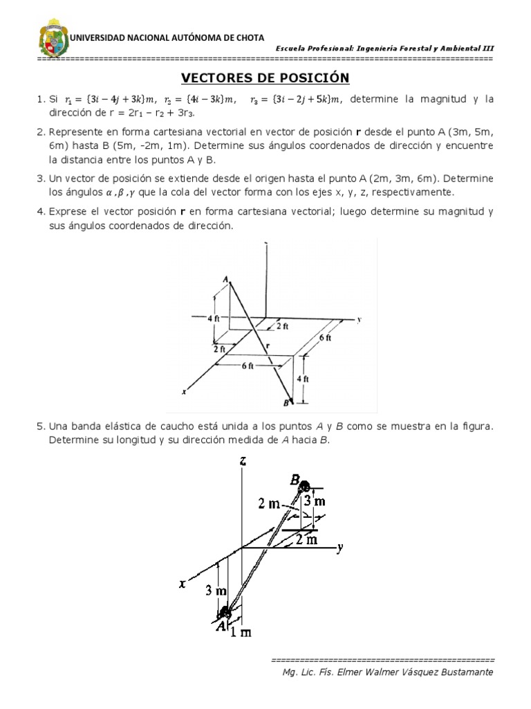 Vectores de Posición y Fuerzas en Cuerdas | PDF | Vector Euclidiano ...