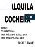 Se Alquila Cochera