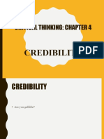 Critical Thinking: Chapter 4: Credibility