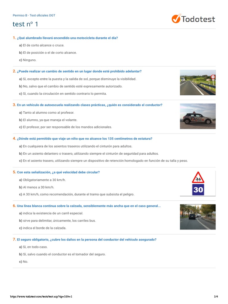 TodoTest Test autoescuela gratis. 2500 tests autoescuelas para