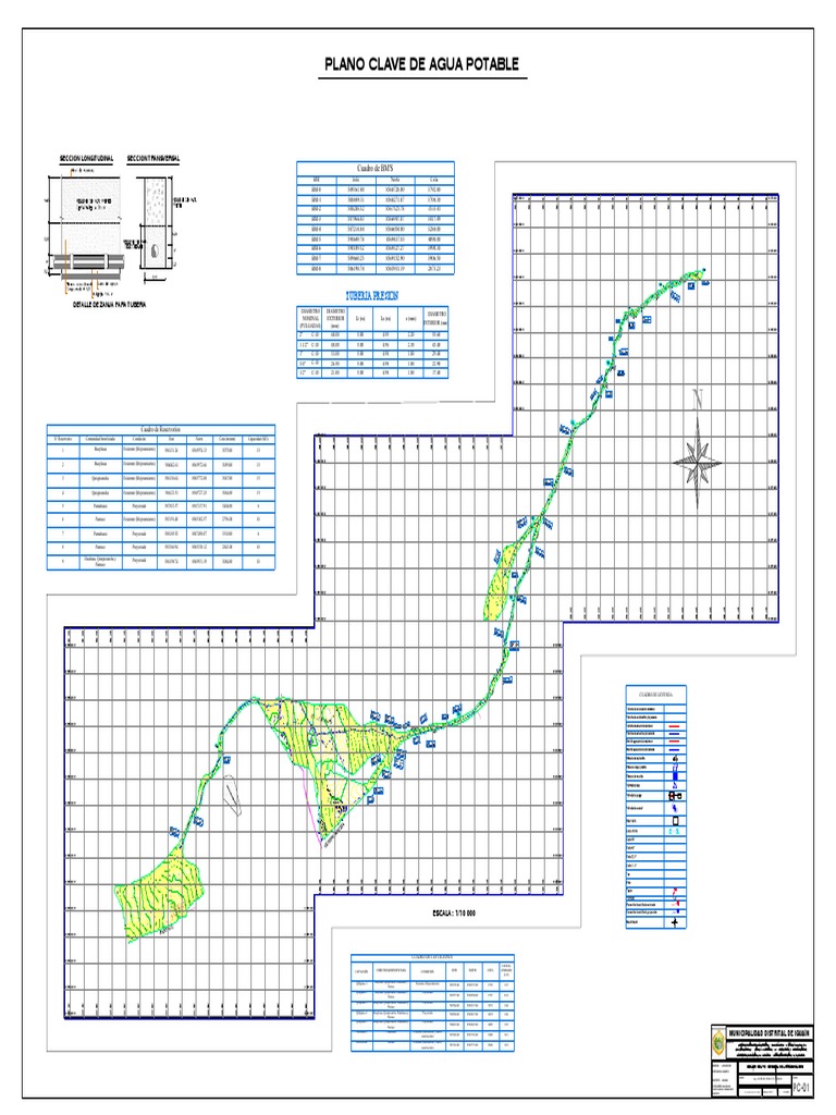 Plano Clave de Agua Potable Tuberia Presion PDF