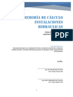 Memoria de Calculo Instalaciones Hidraulicas C.G. Roberto Payan