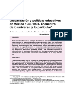 Globalización y políticas educativas en Mexico 1988 1944 encuentro universal y lo particular ARTICULO