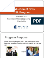 Introduction of ESL Program (Summer 2022)