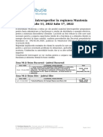 Intreruperi Programate in Zona Muntenia 11.07.2022 - 17.07.2022