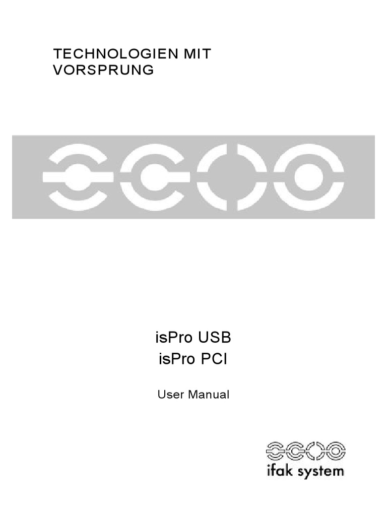 Technologien Mit Vorsprung: Ispro Usb Ispro Pci | PDF | Usb | Device Driver