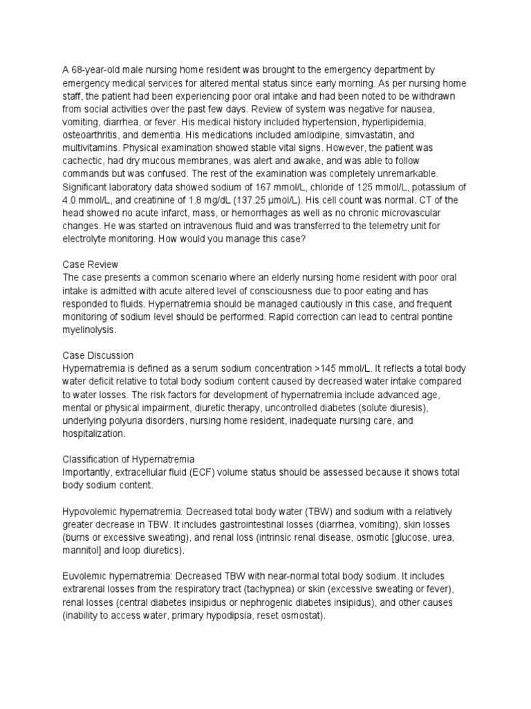 Case Scenario PDF Clinical Medicine Medical Specialties