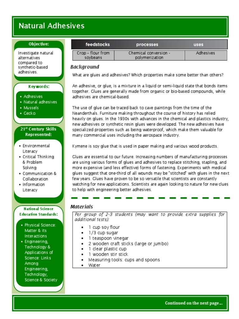 Natural Adhesives PDF Adhesive Materials