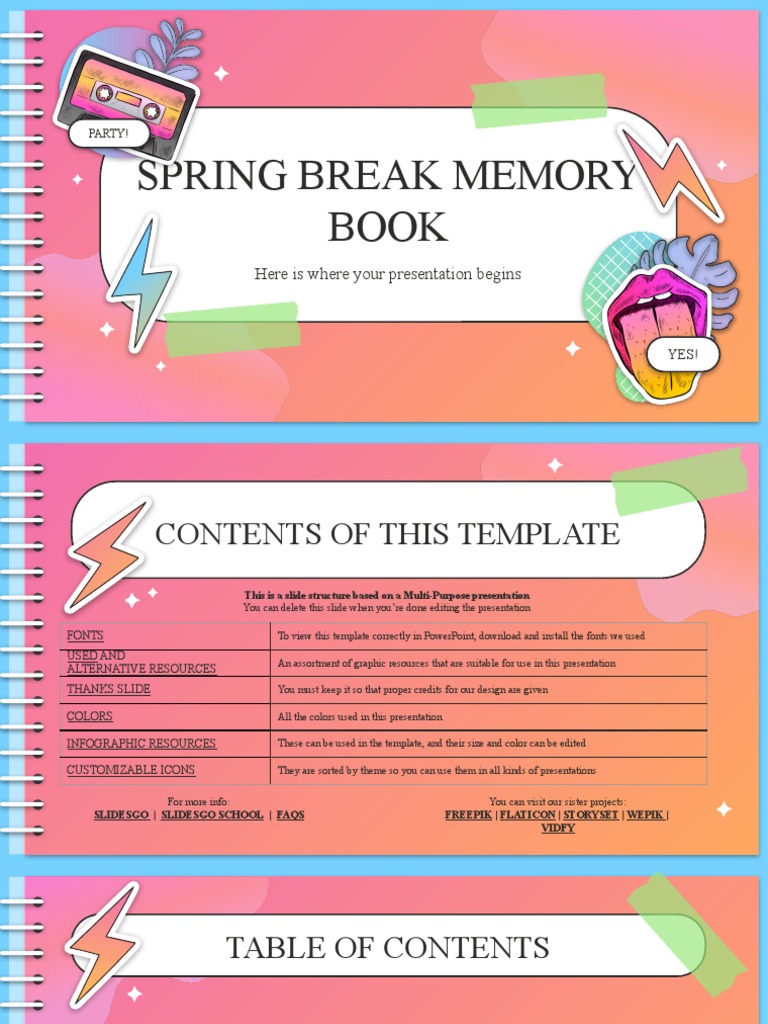Spring Break Memory Book by Slidesgo PDF Solar System