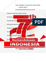 Daftar Kegiatan Lomba 17 Agustus 2022 Desa Gajah Mati