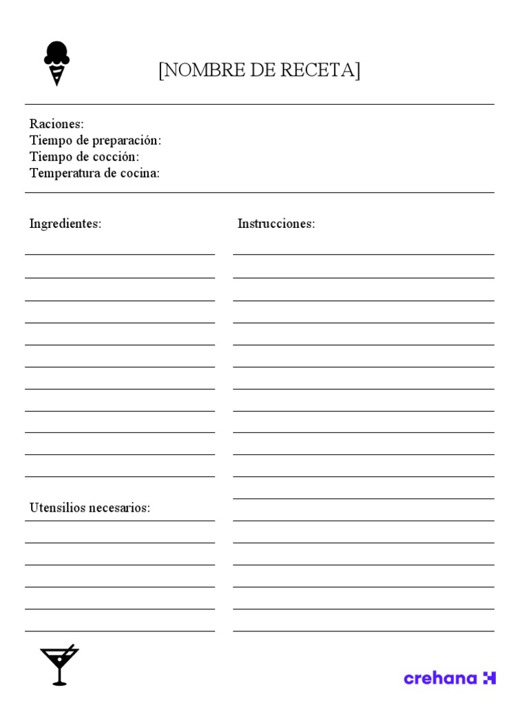 Recetario Infantil: Plantillas y Formatos | PDF