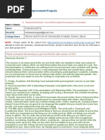 VCE Corporate Skill Improvement Program: CSD Report Format