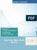 Company Report: Supervisor: Maria Cecilia Moreno