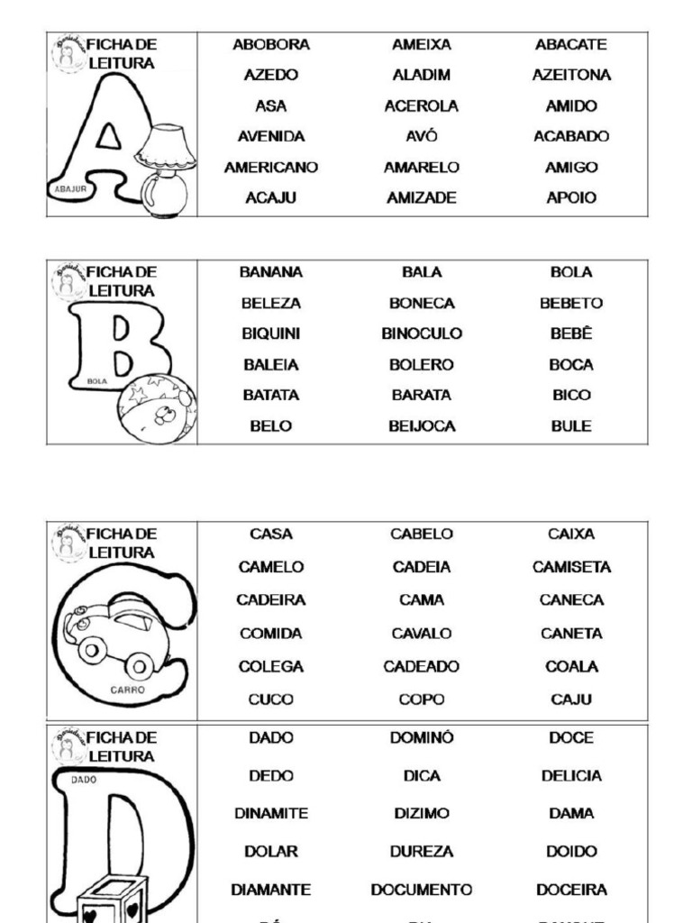 Leitura de Palavras Simples 1 Ano | PDF