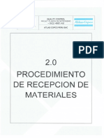 2.0 Procedimiento de Recepcion de Materiales