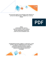 Evaluación económica proyecto yogur frutas