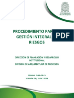 DI-AP-PR-25 Procedimiento Gestión Integral de Riesgos