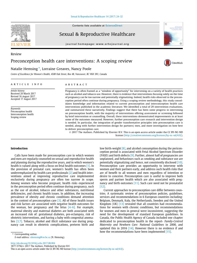 Sexual & Reproductive Healthcare | PDF | Systematic Review | Pregnancy