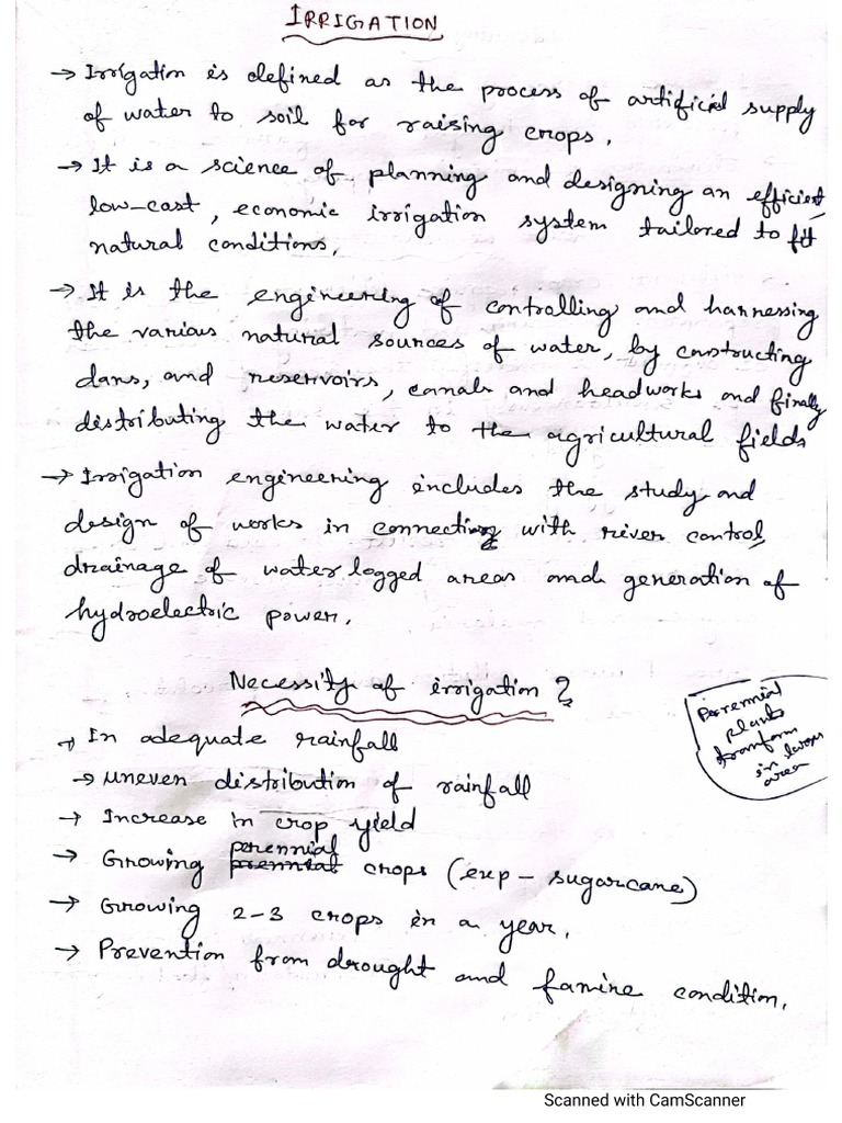 Irrigation Engineering Notes PDF