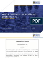 Week 4: Motivation, Personality and Emotion (Ch. 10) : Dr. Arnold Japutra