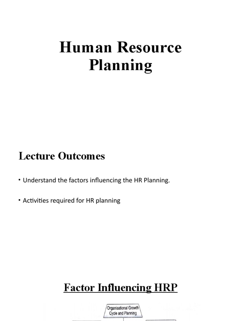 Human Resource Planning PDF Labour Economics Economics