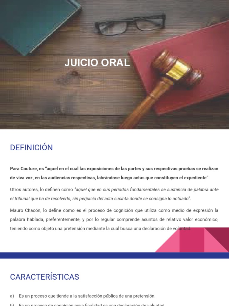 Definición, características y principios del juicio oral | PDF | Juez