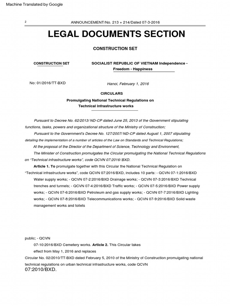 qcvn-07-2016-bxd-national-technical-regulation-technical-infrastructure