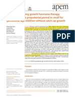 Factors influencing growth hormone therapy effect during the prepubertal period in small for gestational age children without catch-up growth