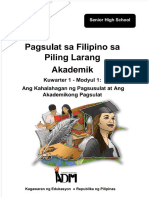 Activity Sheets Filipino Sa Piling Larang