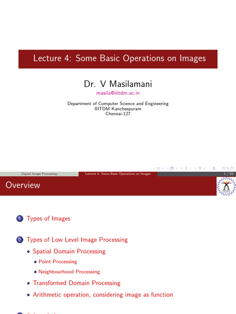 Some Basic Operations On Images PDF Digital Signal Processing