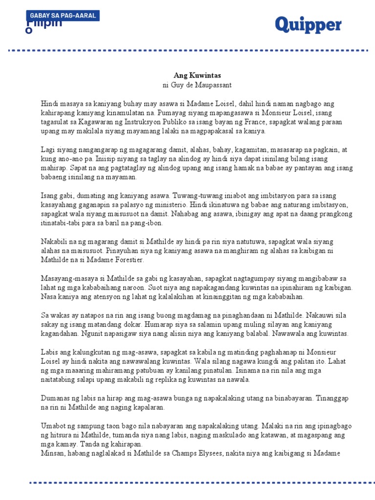 Ang Kwintas | PDF