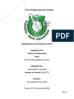 Numero de Generadores de Obra - Costos y Presupuestos