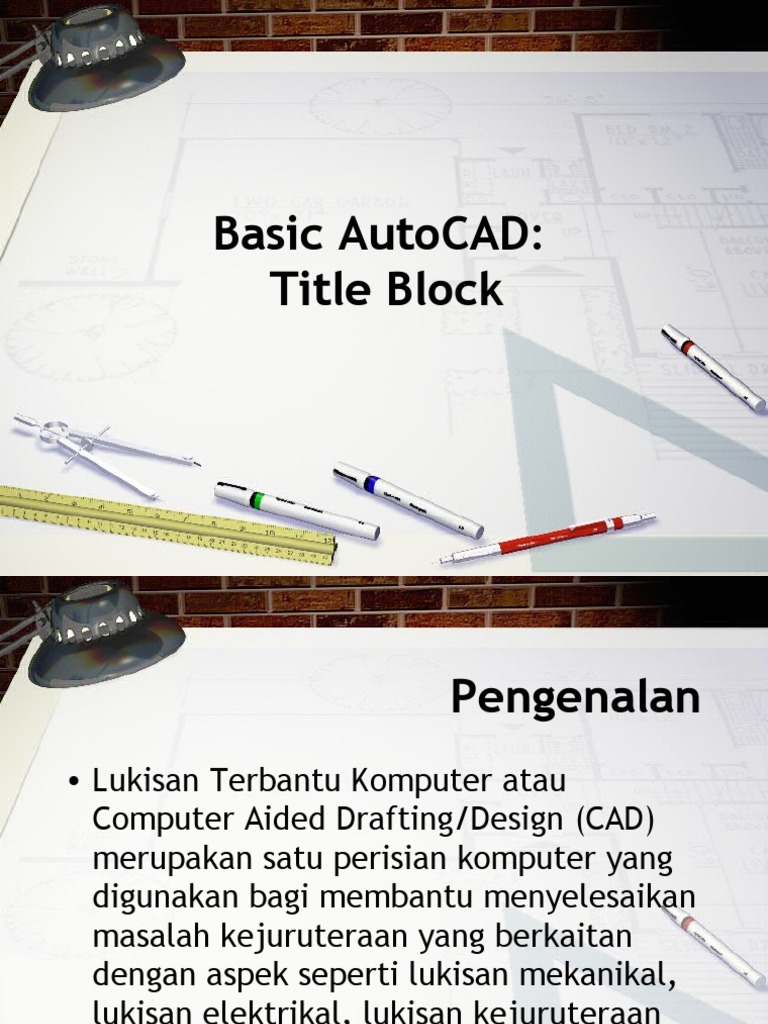 Basic Autocad: Title Block | PDF | Technical Drawing | Engineering