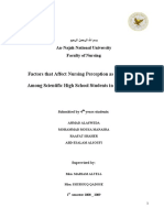 Factors That Affect Nursing Perception As A Career Choice Among Scientific High School Students in Hebron City - 0