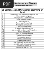 Email Sentences and Phrases in Different Situations 20 Sentences and Phrases For Beginning An Email