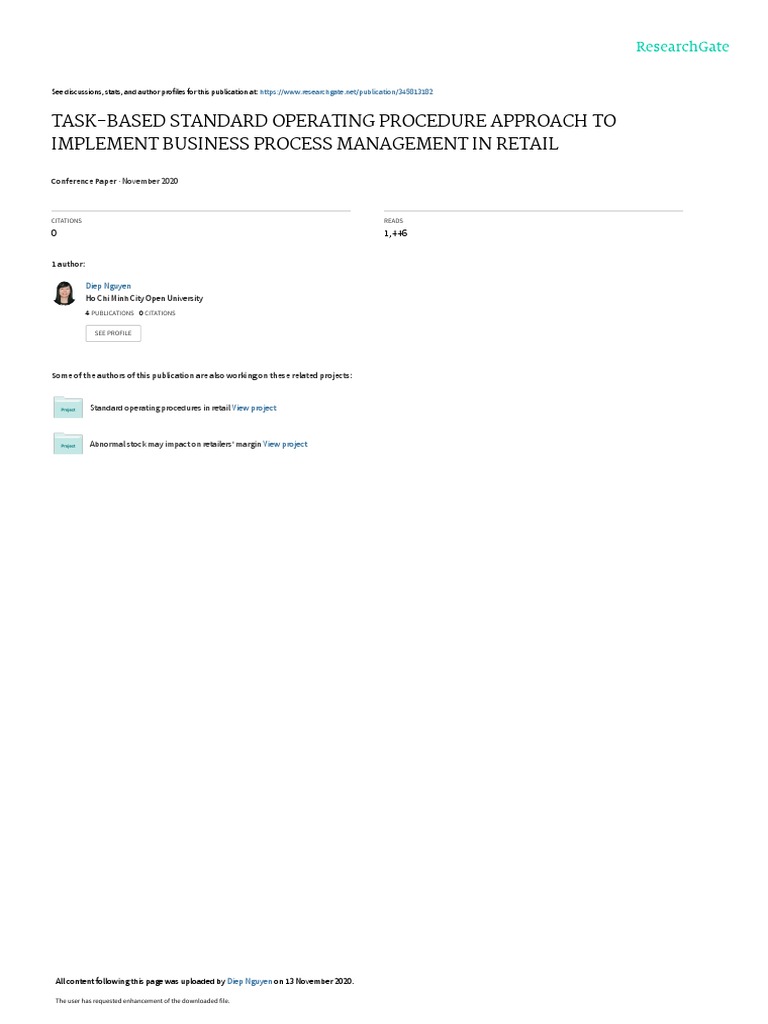 Task-Based SOP for Retail BPM Implementation | PDF | Business Process ...