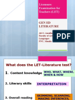 Licensure Examination For Teachers (LET) : Gen Ed Literature