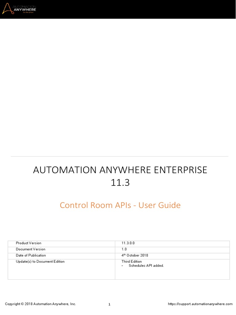 AAE 11.3 Control Room API User Guide | PDF | Login | User (Computing)