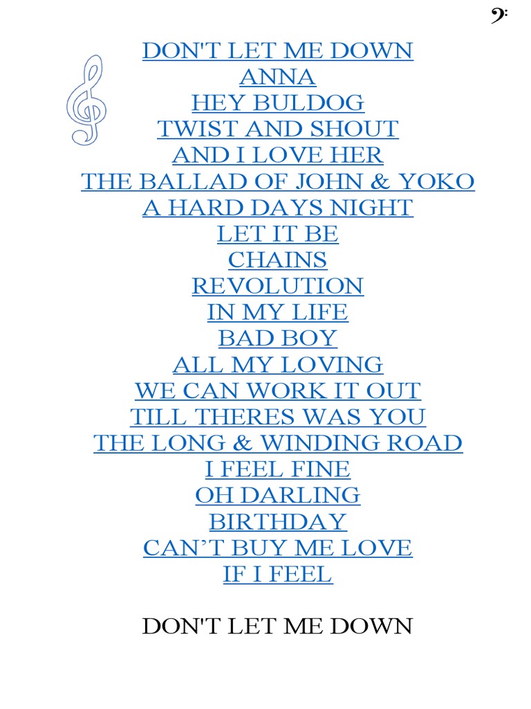 Lirik Lagu The Beatles 2 Pdf The Beatles The Beatles Songs