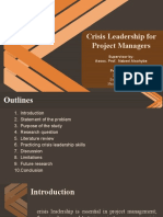Crisis Leadership For Project Managers: Supervisor By: Assoc. Prof. Nabeel Alsohybe Prepared by