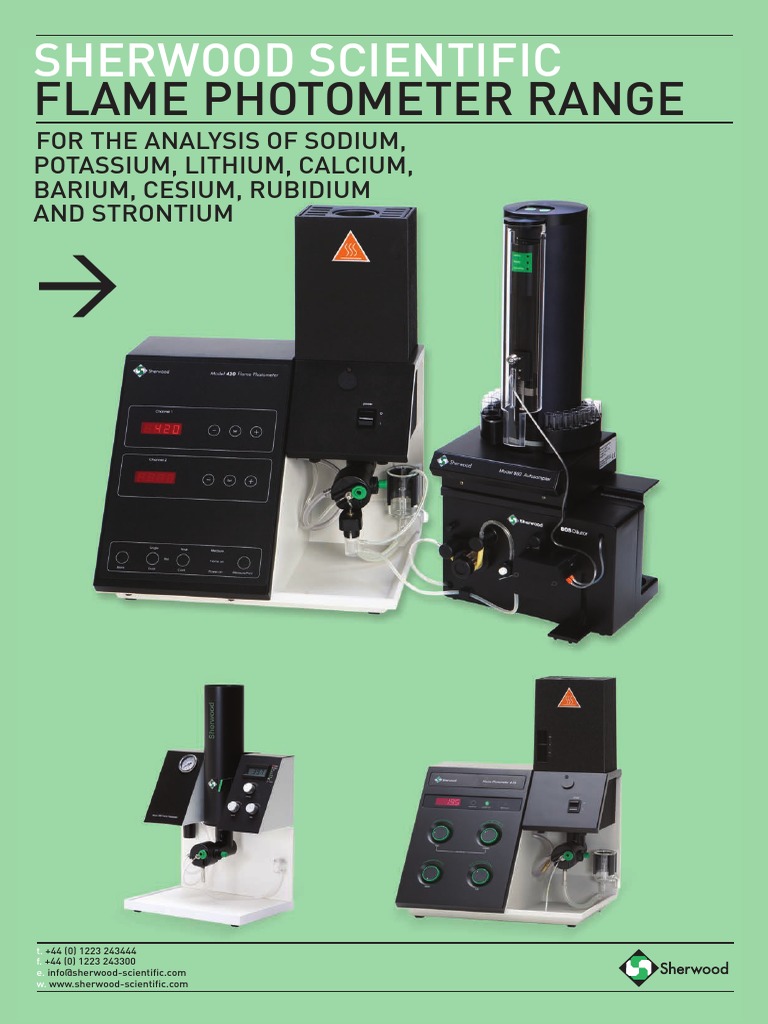 Flame Photometer Range Sherwood Scientific PDF Sodium Propane
