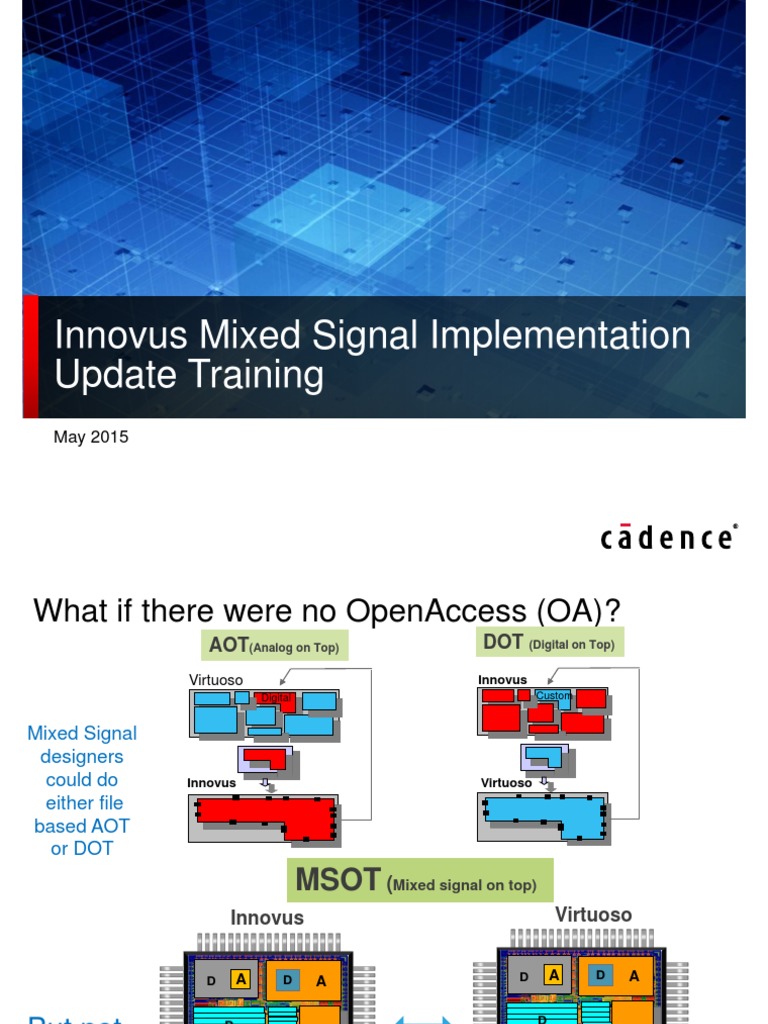 Innovus Mixed Signal Implementation Update Training PDF Databases