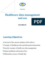 Healthcare Data Management and Use: Kassahun D