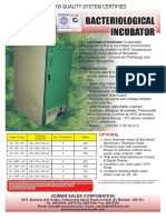 Bacteriological Incubator: Iso 9001-2000 Quality System Certified