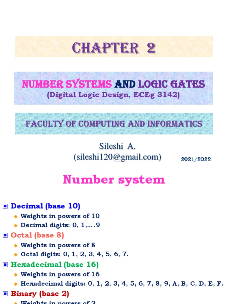 Chapter 2 Number Systems and Logic Gate | PDF | Binary Coded Decimal ...