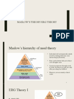 MASLOW’S THEORY/ERG THEORY COMPARISON