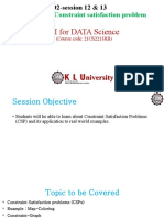 CO2-session 12 & 13: Session No: Session Topic: Constraint Satisfaction Problem