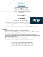 Physics I Spring 2015-2016 First Midterm Examination