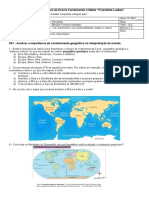 Avalição 8º Sobre Continentes e Os Conceitos de Nação e Território